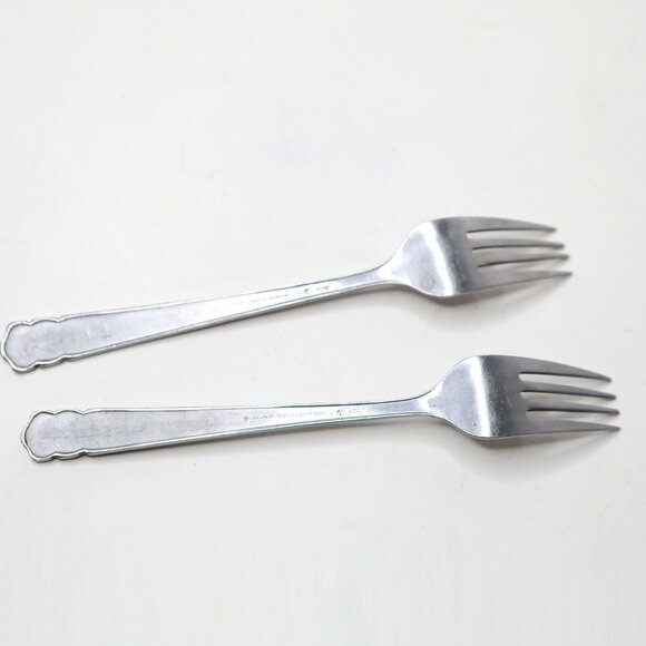 Vintage Ornate Levco Stainless Steel Forks (set of 2) - Japan Floral Cutlery - Picture 7 of 8